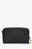 Christian Dior Black Grained Leather Caro Double Pouch Crossbody