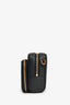 Christian Dior Black Grained Leather Caro Double Pouch Crossbody