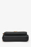 Christian Dior Black Grained Leather Caro Double Pouch Crossbody