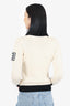 Pre-Loved Chanel™ Cream/Black Wool Snowflake Turtle Neck 'CC' Patch Sweater Size 36