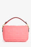 Fendi Pink Nappa Leather Mini Baguette with Strap