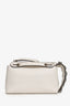 Fendi White Leather Crystal Embellished 'By The Way' Bag with Strap