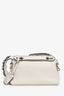 Fendi White Leather Crystal Embellished 'By The Way' Bag with Strap