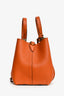 Tod's Orange Leather Mini T Timeless Bucket Bag