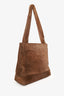 Pre-Loved Chanel™ 1997-99 Brown Suede CC Embroidered Tote Bag