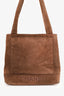 Pre-Loved Chanel™ 1997-99 Brown Suede CC Embroidered Tote Bag