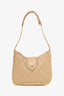 Pre-Loved Chanel™ 1986-88 Beige Quilted Lambskin CC Hobo Shoulder Bag with Pouch