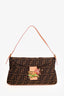 Fendi Limited Edition Brown Zucca Baguette with Crystal Orchid Buckle