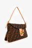 Fendi Limited Edition Brown Zucca Baguette with Crystal Orchid Buckle