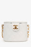 Pre-Loved Chanel™ Vintage 1991-94 White Quilted Lambskin Vanity Case