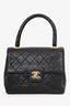 Pre-Loved Chanel™ 1991-94 Black Quilted Lambskin Kelly Top Handle Bag