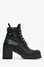 Miu Miu Black Leather Lace-Up Combat Boots Size 35.5