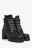 Miu Miu Black Leather Lace-Up Combat Boots Size 35.5