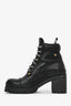 Miu Miu Black Leather Lace-Up Combat Boots Size 35.5