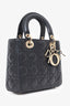 Christian Dior 2022 Black Cannage Lambskin Small Lady Dior Bag