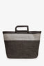 Delvaux Black/White Canvas D To D Tote MM