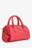 Prada Red Saffiano Lux Mini Bowler Bag with Strap