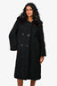 Vintage Black Persian Lamb/Mink Collar Coat Size 4