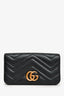 Gucci Black Leather Chevron Quilted Marmont Mini Bag