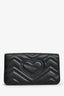 Gucci Black Leather Chevron Quilted Marmont Mini Bag