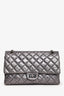 Pre-Loved Chanel™ 2008-9 Silver Metallic Leather 2.55 Medium 226 Flap Bag SHW