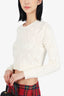 Gucci Cream GG Logo Knitted Cropped Sweater Size XS