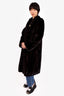 Vintage Canadian Black/Brown Female Mink Fur Coat Est. Size 6-8