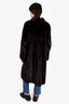 Vintage Canadian Black/Brown Female Mink Fur Coat Est. Size 6-8