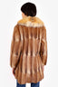 Vintage Brown Muskrat & Fox Fur Coat Size 4