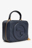 Gucci Navy Leather Blondi Top Handle with Strap