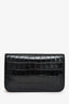 Balenciaga Black Croc Embossed Leather B Wallet On Chain