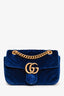 Gucci Blue Valvet Quilted GG Marmont Mini Shoulder Bag (As Is)