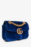 Gucci Blue Valvet Quilted GG Marmont Mini Shoulder Bag (As Is)