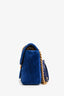 Gucci Blue Valvet Quilted GG Marmont Mini Shoulder Bag (As Is)