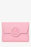 Versace Pink Leather La Medusa Envelope Clutch