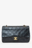 Pre-Loved Chanel™ 1991-94 Black Lambskin Medium Double Flap Shoulder Bag Chanel 1991-94 Black Lambskin Medium Double Flap Shoulder Bag