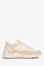 Pre-Loved Chanel™ White Suede/Leather CC Sneakers Size 36