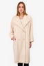 Alberta Ferretti Cream Alpaca/Wool Double Breasted Coat Size 2