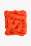 Alexander McQueen Orange/Red Skull Printed Silk Scarf