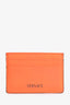 Versace Neon Orange Rubber Coated Canvas Card Holder