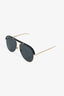 Christian Dior Gold Tone Black Tint Aviator Sunglasses Mens