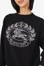 Burberry Black Wool Bilston Logo Jacquard  Sweater Size M