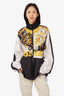 Versace Black/White Baroque Printed Nylon Zip-Up Windbreaker Jacket Size 52