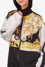 Versace Black/White Baroque Printed Nylon Zip-Up Windbreaker Jacket Size 52