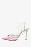 Mach & Mach Pink PVC Diamond of Elizabeth Ankle Wrap Pumps Size 39