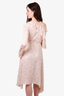 Magda Butrym Pink Silk Floral Ruffle Midi Dress Size 38