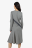 Maison Margiela Grey Wool Houndstooth Long-Sleeve Dress Size 40