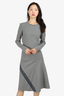 Maison Margiela Grey Wool Houndstooth Long-Sleeve Dress Size 40