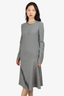 Maison Margiela Grey Wool Houndstooth Long-Sleeve Dress Size 40