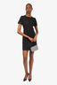 Maje Black Sheath Dress With Silver-Toned Ring Embellishment Size 1